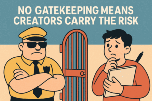 No Gatekeeping Means Creators Carry the Risk