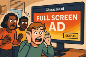 Character AI Full Screen Ads Spark Outrage